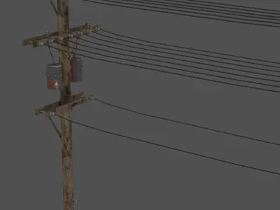 Light Pole Low-poly 3D model