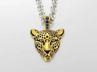 Light leopard pendant with enamel 0076 v3 3D print model
