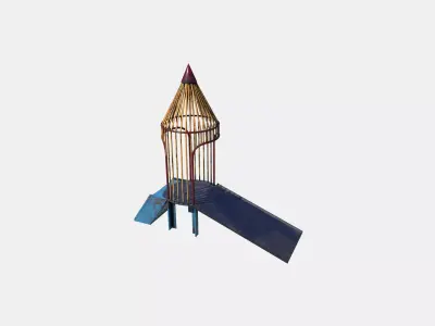 Old Rocket Slide Low-poly 3D model