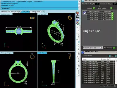 Modern Open Prong Solitaire Ring CAD Design STL 3DM 3D print model