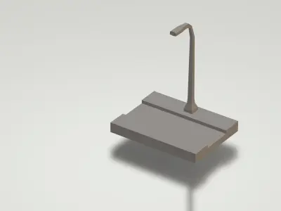 road with pole Low-poly 3D model