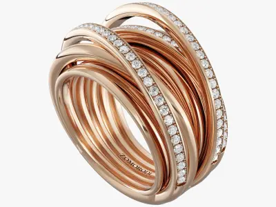 Jewelry Nest Ring Fractal Nature Collection 3D print model