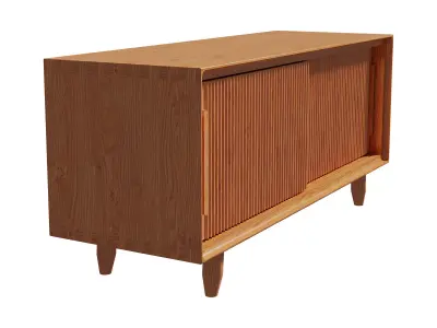 Homary Rustic Storage Bench with Sliding Doors  3D model