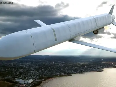  Cruise Missile with Transport Cart Gray 