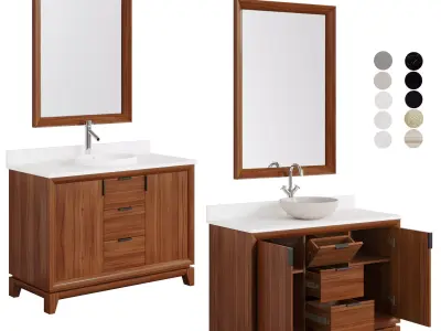 Talyn 48 Mahogany countertop sink 3D model