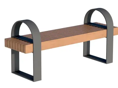 City Bench 05 Low-poly 3D model