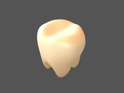 Tooth Emoji v1 002 Low-poly 3D model