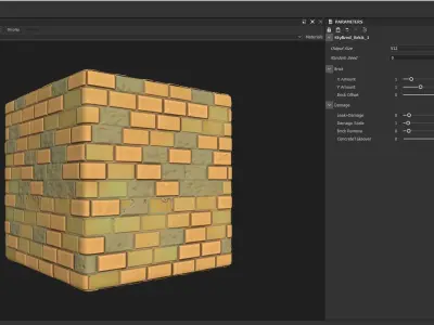 Stylized Brick 1- Substance Procedural Generator Material Texture