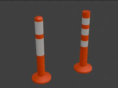 Traffic Cone Bollard  Balizador 3D model