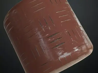 Diamond Metal Plate Brown PBR Seamless Texture