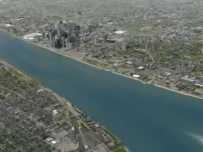 Detroit City Low-poly 3D model
