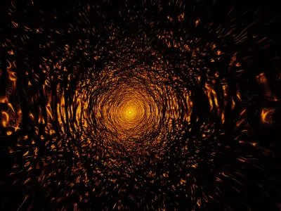 wallpaper tunnel with orange light 3D model