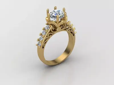 ENGAGEMENT RING 3D print model 48