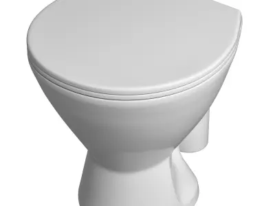 Floor Mount oval shape EWC toilet 3D model Modeled in 3ds max 3D model