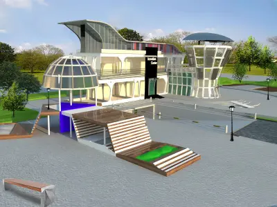 exterior  building office  Inovation center 3D model