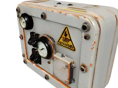 Rusted Industrial Electrical Control Panel Low-poly 3D model