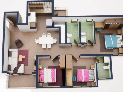 3D Floor Plan Model 55 3D model