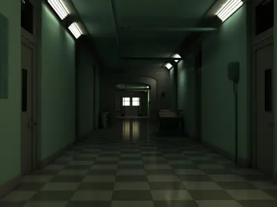 Scary Hallway 3D model
