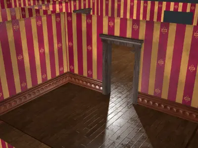 Post-apocalyptic Administrative Building w Interior Low-poly 3D model