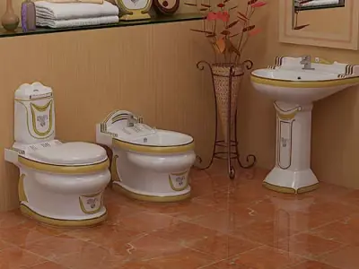 Stylish Toilet Set 3D model