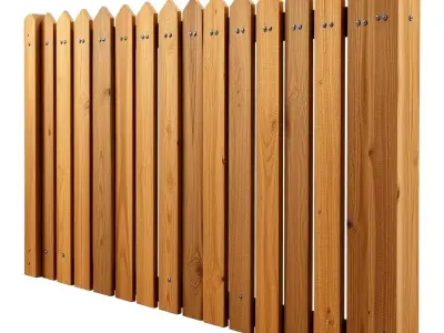 Golden Cedar Fence model pack Low-poly 3D model