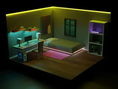 Cool Room NFT Low-poly 3D model