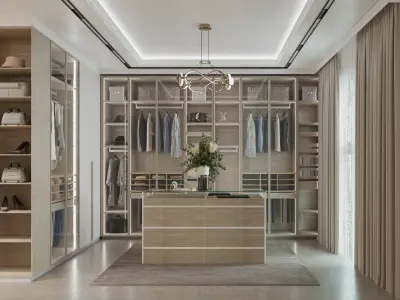 Luxurious Master Bedroom Suite Interior Scene  3D model