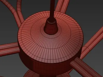Brass Blue Glass Tube Chandelier by Hans Agne Jakobsson 3D model