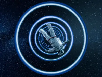 Astronaut Spinning in Space Animation 3D model