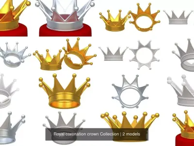 Royal coronation crown Collection 3D Model Pack