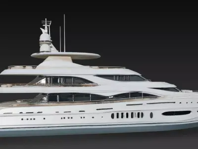 Luxury Mega Yacht Exterior - Modern Superyacht  3D print model
