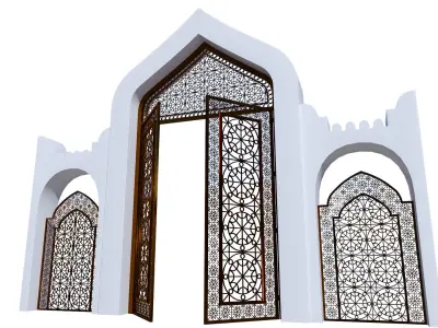 Entrance of Doha Mosque 3D model