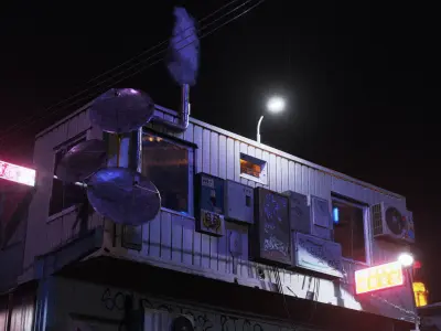 Cyberpunk Street Theme Low-poly 3D model