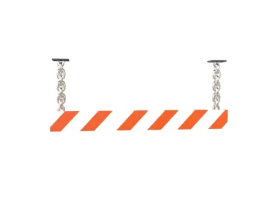 Danger Sign Barriers v1 001 Low-poly 3D model