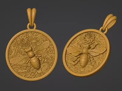 Bee Pendant Design Print gold Design 3D print model