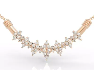 Dazzling Diamond Star Cluster Necklace 3D print model