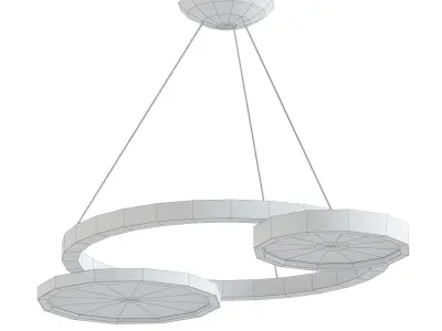 AX445 circular pendant light with gold and accents 3D model