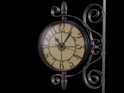 Street pendant clocks New York Low-poly 3D model