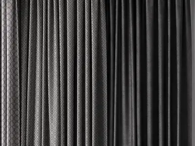 Hadi gray gold Curtains 34 Soft curtains and linen and silk  3D model