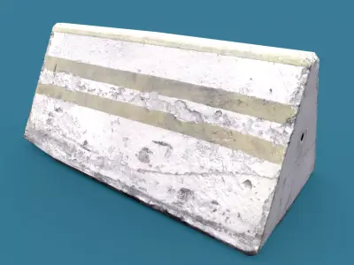 Lowpoly Concrete Barrier Small Low-poly 3D model