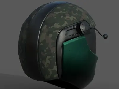 Helmet scifi military combat futuristic fantasy human  Low-poly 3D model