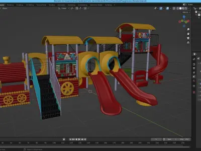 Train Style Kid Playground 06 3D model