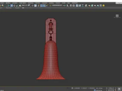 Pair of 1920s Glass Bell Wall Sconces Low-poly 3D model