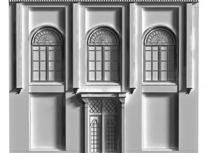 arabic exterior facade element set 803 Low-poly 3D model