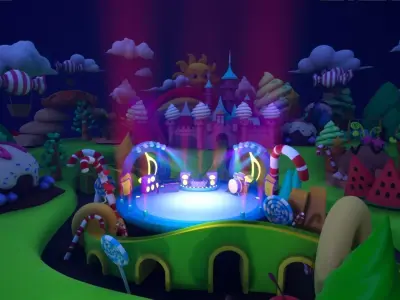 Asset UE4 - Cartoons - Background - Stage- Hight Poly 3D model