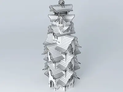 Dialectic Pagoda Free 3D model