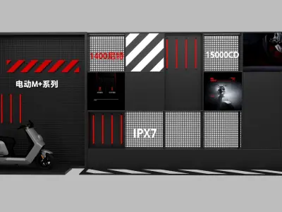 Industrial-style display racks and display props 3D model