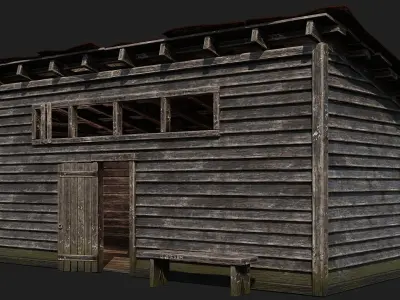 01-02-03-04 - Farm Buildings 4K PBR GameReady Low-poly 3D model
