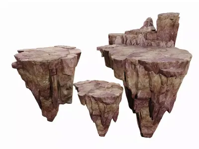 Stylized Floating Rock Islands - Game-Ready Modular Cliffs 3D model