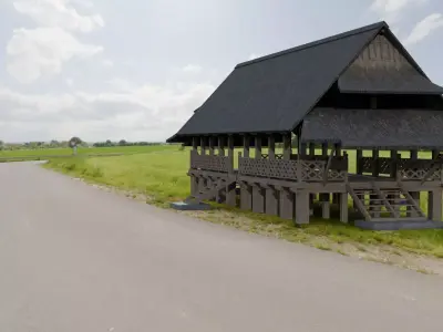 Traditional Houses - Rumah Baileo Low-poly 3D model